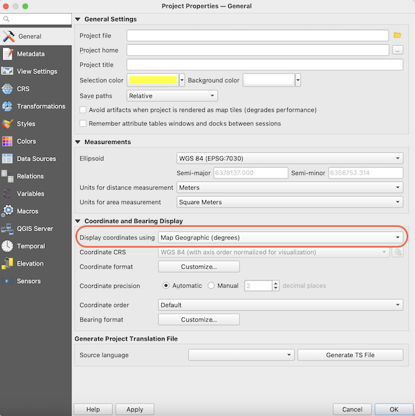 QGIS coordinates Selection